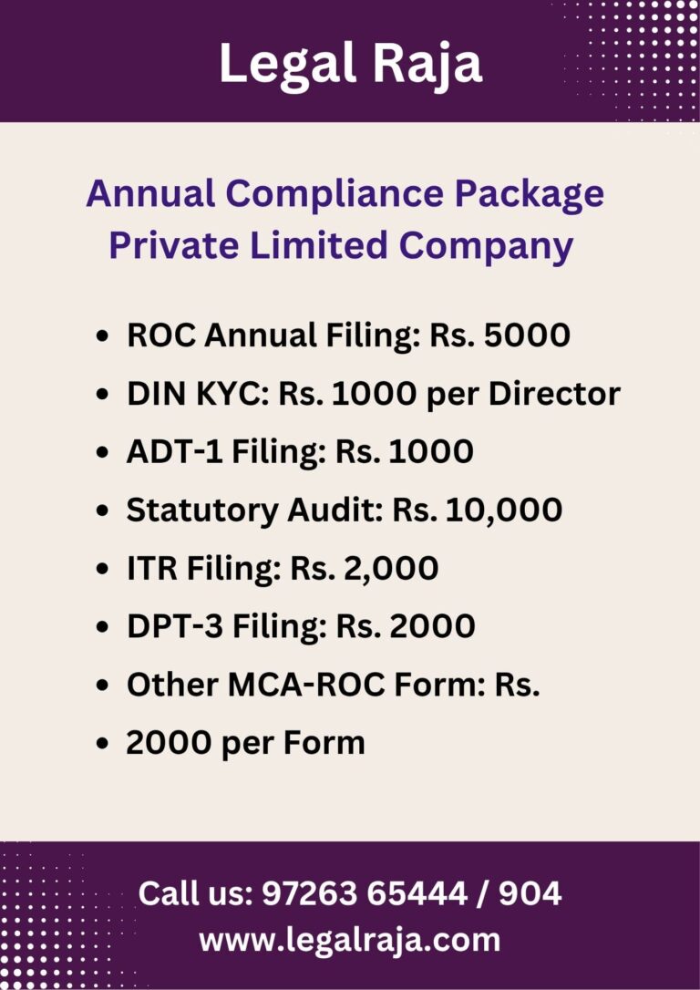 Package for Annual Compliance Service for Private Limited Company