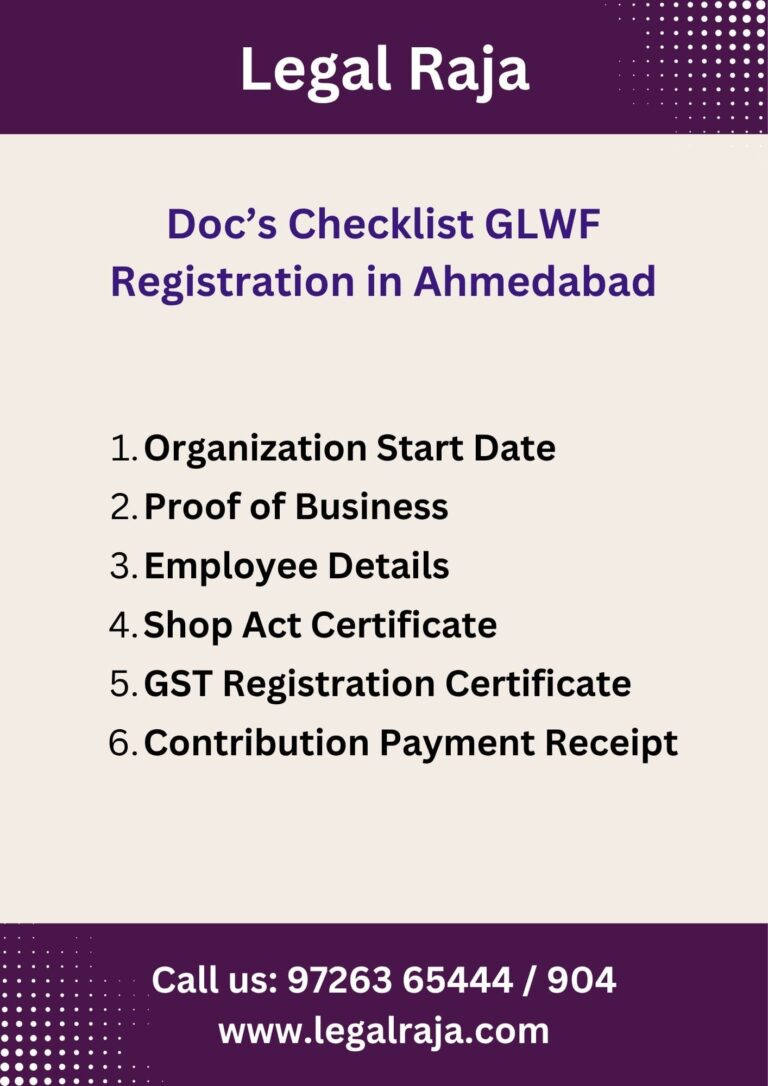 Document Checklist GLWF Registration in Ahmedabad