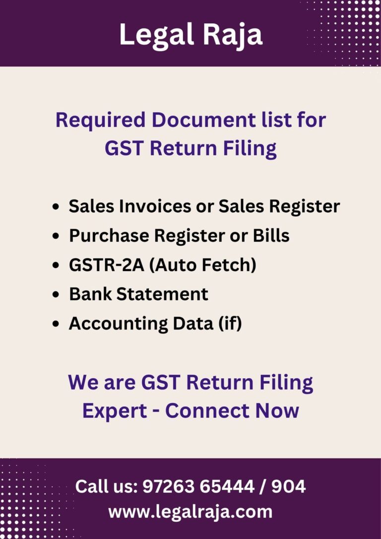Document Checklist for GST Return Filing in Ahmedabad