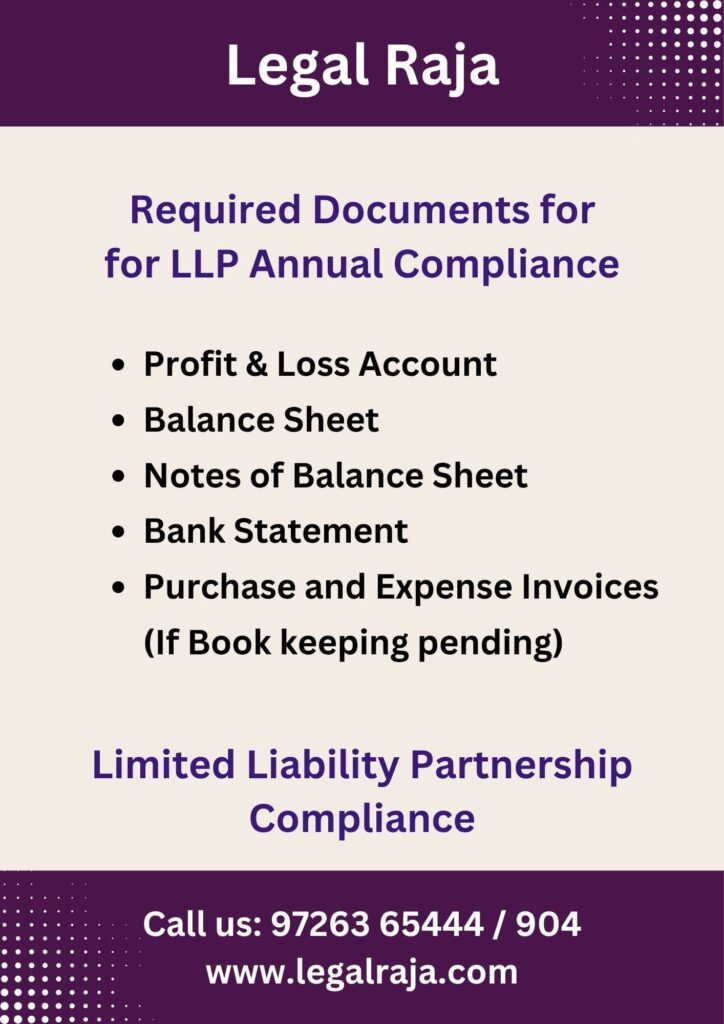 Documents Checklist for LLP Annual Return Filing