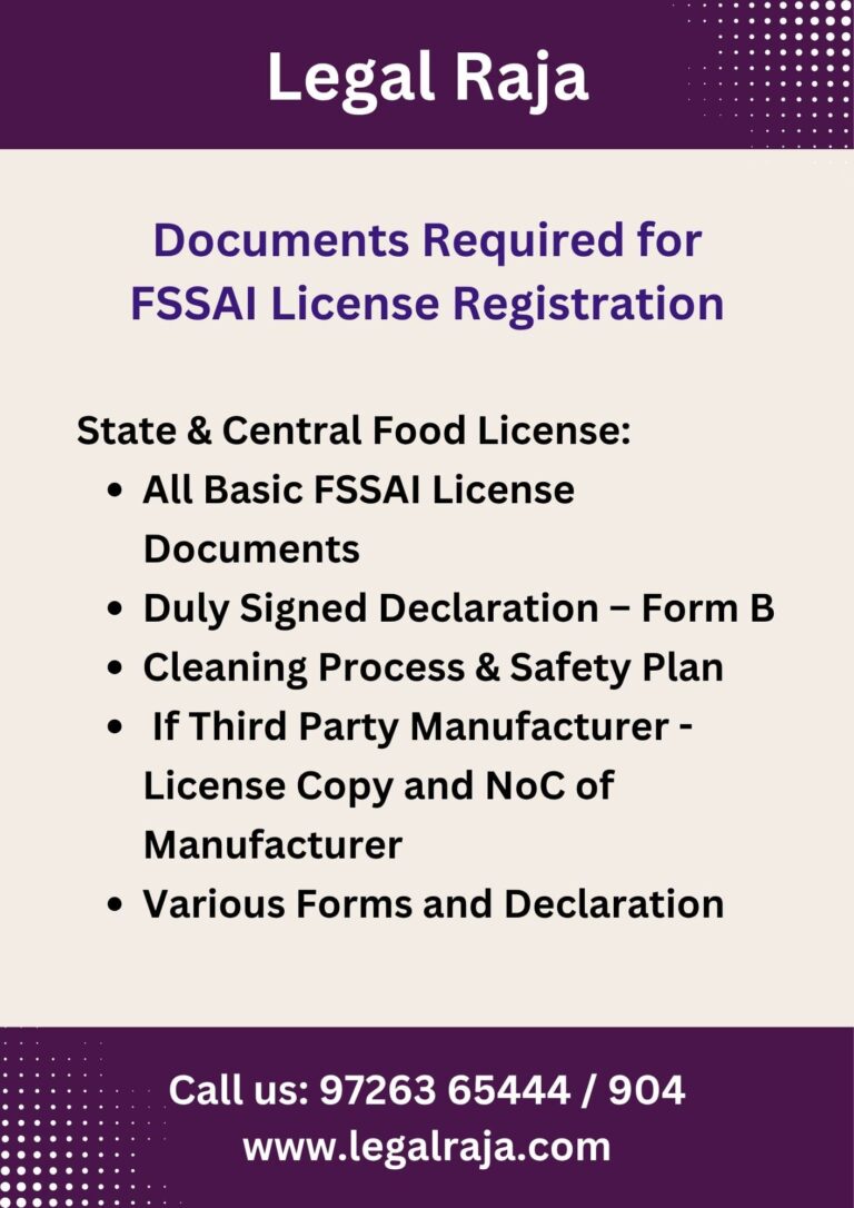 Documents Required for FSSAI Registration in Ahmedabad