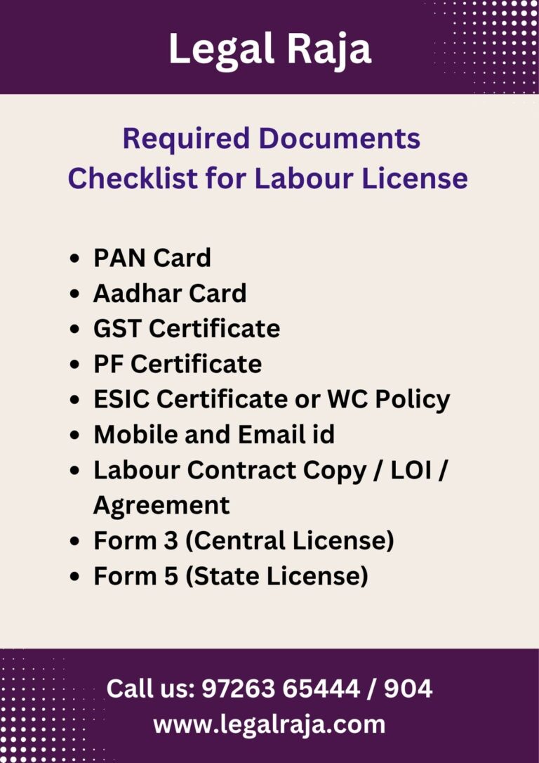 Document for Labour License Consultant near you