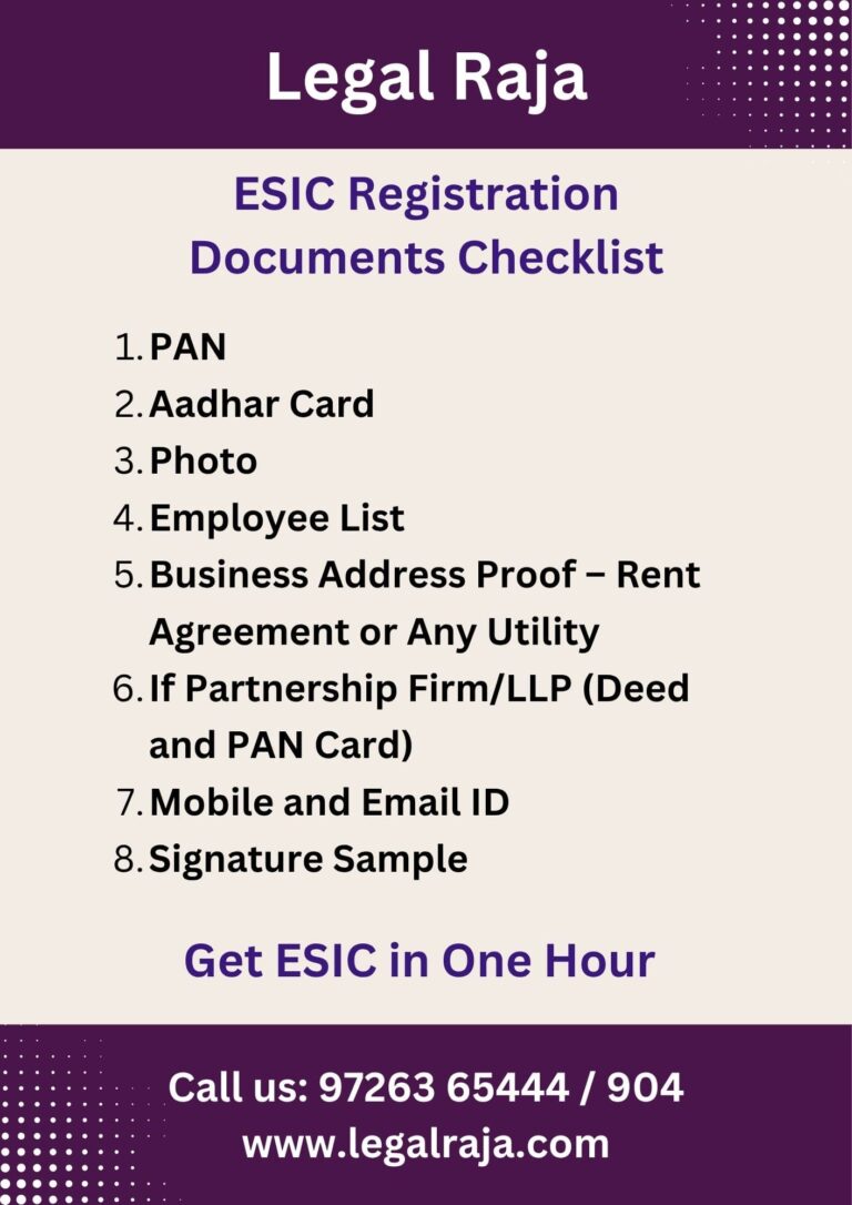 Documents for ESIC Registration in Ahmedabad
