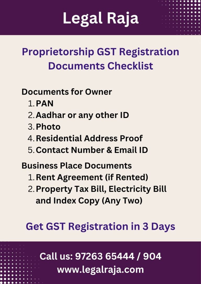 Document Checklist for GST Registration in Ahmedabad