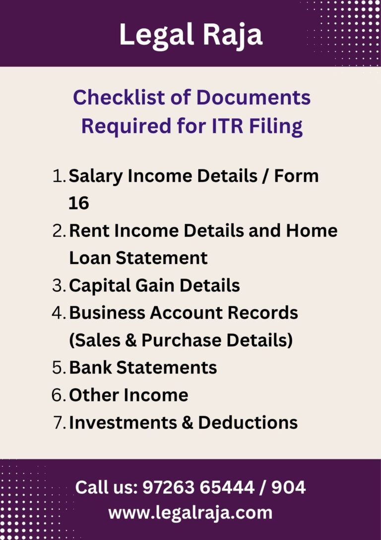 Documents for Income Tax Return Filing